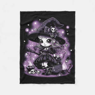 Mystical Charms Halloween Witch Graphic Fleece Blanket