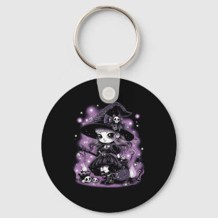 Mystical Charms Halloween Witch Graphic  Keychain