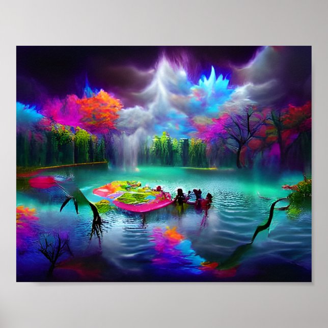 Mystical Colourful Lake Poster (Front)