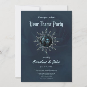 Mystical connection, mystical woman and the lion. invitation
