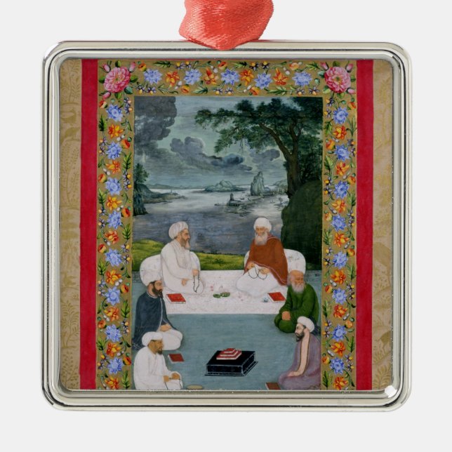 Mystical conversation between Sufic sheikhs Metal Ornament (Front)