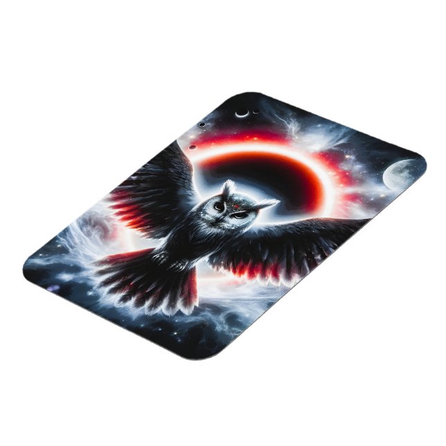 Mystical Cosmic Celestial Owl Magnet (Left Side)