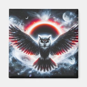 Mystical Cosmic Celestial Owl Magnet