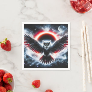Mystical Cosmic Celestial Owl Napkin