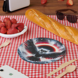 Mystical Cosmic Celestial Owl Paper Plate