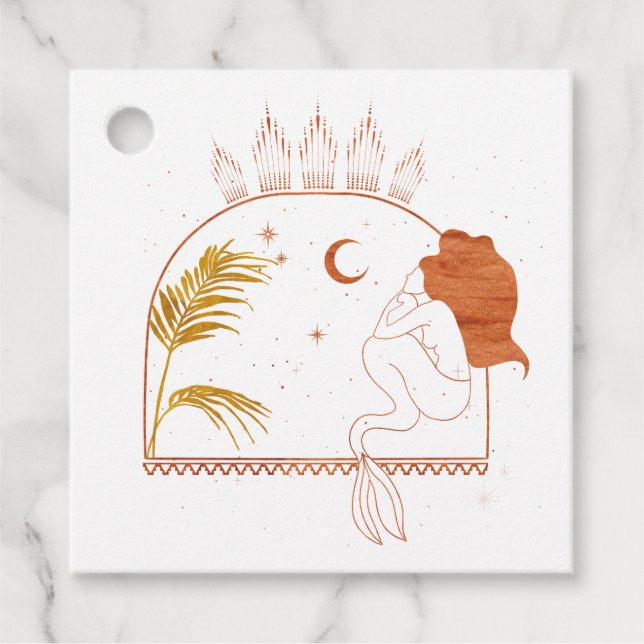 Mystical Cosmic Mermaid Favour Tags (Front)