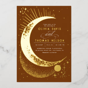 Mystical Crescent Moon Starry Night Boho Wedding