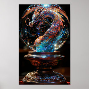 Mystical Crystal Ball with Dragon Soul Print