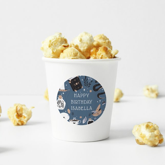 Mystical Crystal Fortune Teller Birthday Party Classic Round Sticker (Creator Uploaded)