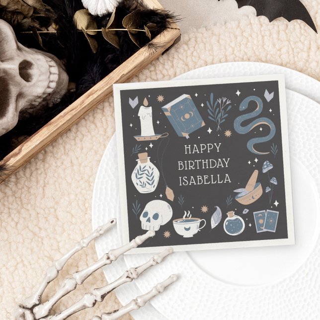 Mystical Crystal Fortune Teller Birthday Party Napkin (Creator Uploaded)