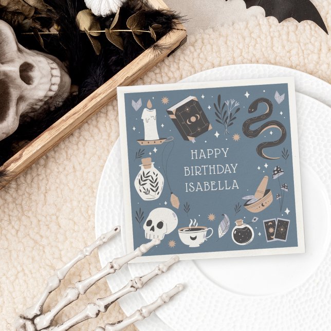 Mystical Crystal Fortune Teller Birthday Party Napkin (Creator Uploaded)