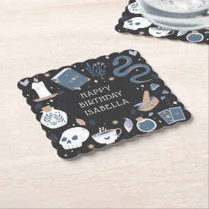 Mystical Crystal Fortune Teller Birthday Party Paper Coaster