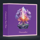 Mystical Crystal Tree on Purple Radiant Gemstone  Binder<br><div class="desc">A radiant crystal fused with a vibrant, multicolored tree stands out beautifully against a rich purple background, transforming this personalized binder into a striking piece of mystical fantasy art. The glowing gemstone light, twisting branches, and shimmering celestial colors create an enchanting design that feels both magical and expressive. This binder...</div>