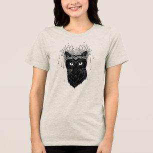 mystical dark cat Tri-Blend shirt