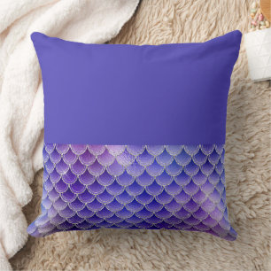 Mystical Dark Mermaid Scales & Ocean Trident illow Throw Pillow