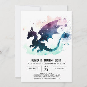 Mystical Dragon Birthday Customizable Invitation