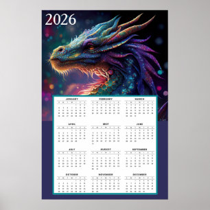 Mystical Dragon Fantasy Calendar 2026  Poster