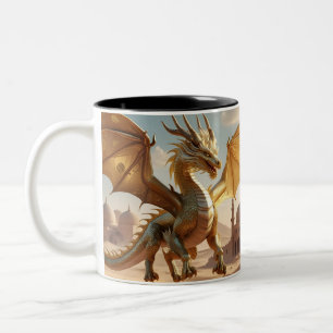 Mystical Dragon in Desert – Fantasy Mug Design