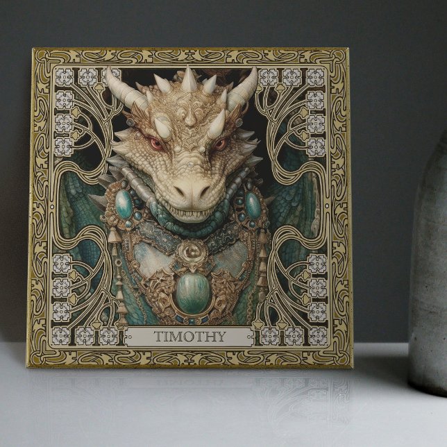 Mystical Dragon Spirit Altarpiece Personalized Tile (Creator Uploaded)