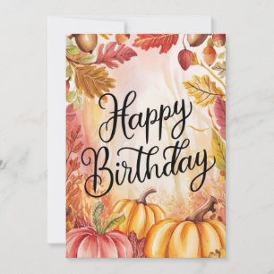 Mystical Dreamy Pumpkin Autumn Fall Happy Birthday Card