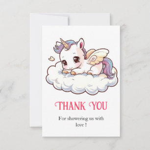 Mystical Dreamy Unicorn Baby Shower Thank You Card