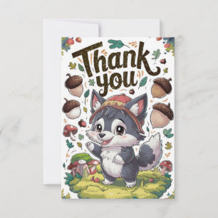 Mystical Dreamy Wolf Thank You Card