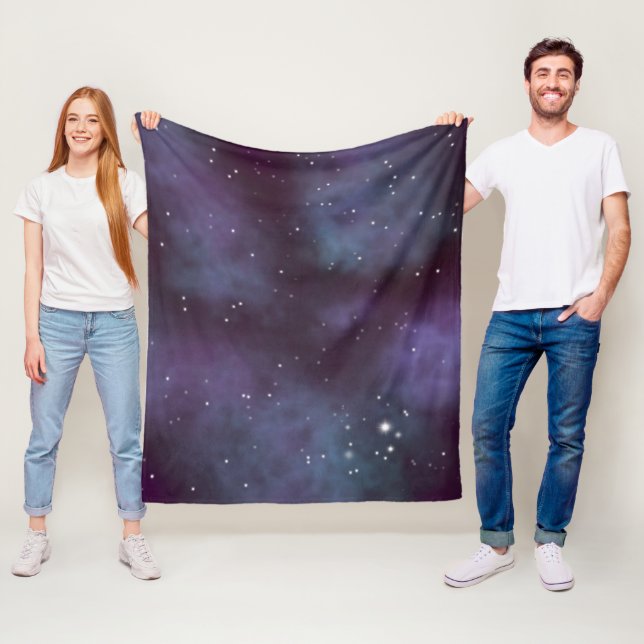 Mystical Dusty Violet Galaxy Fleece Blanket (In Situ)