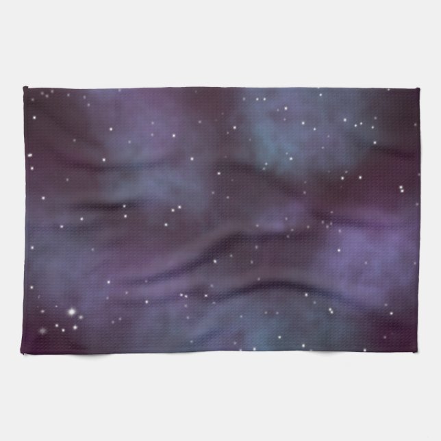 Mystical Dusty Violet Galaxy Kitchen Towel (Horizontal)