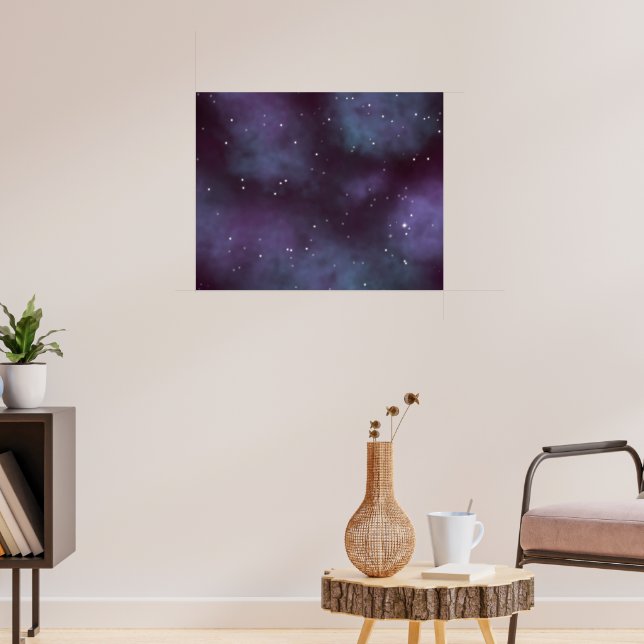 Mystical Dusty Violet Galaxy Poster (Living Room 3)