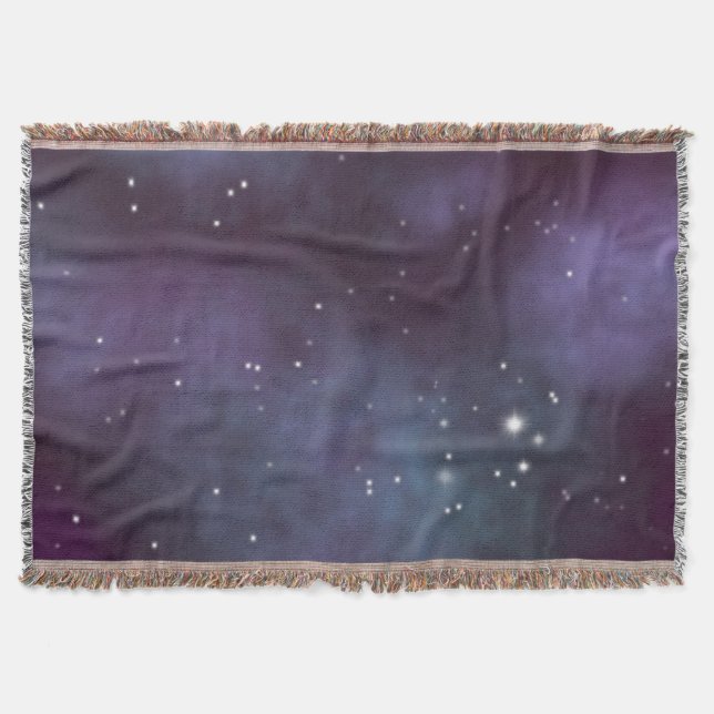 Mystical Dusty Violet Galaxy Throw Blanket (Front)