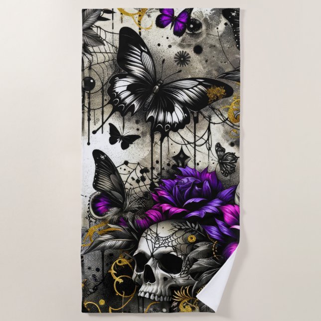 Mystical Elegance: Customizable Art Beach Towel (Front)