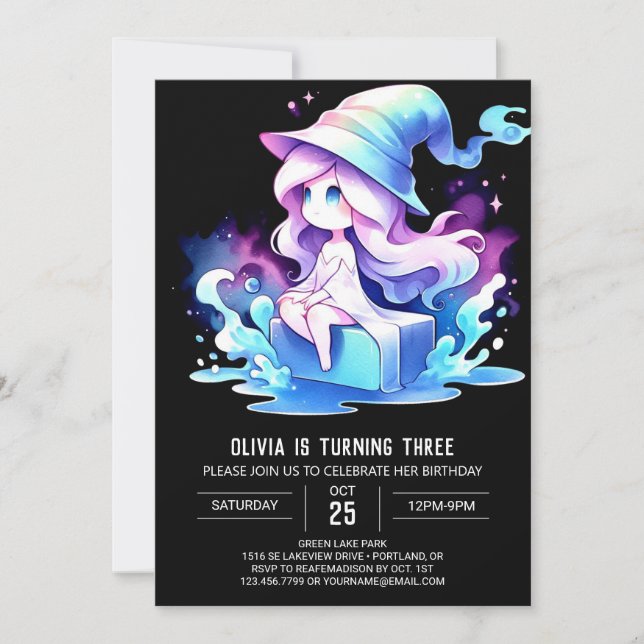 Mystical Elegant Wizard Birthday Invitation (Front)