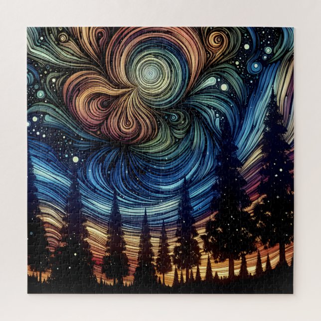 Mystical Ethereal Art with Trees and Night Sky  Jigsaw Puzzle (Vertical)