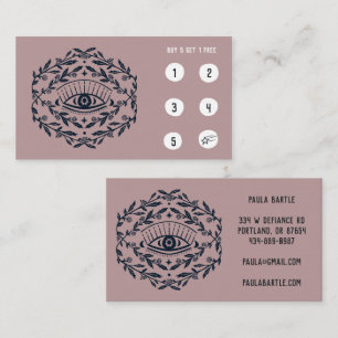 Mystical Eye and Rose Vines Magical Boho 5  Loyalty Card