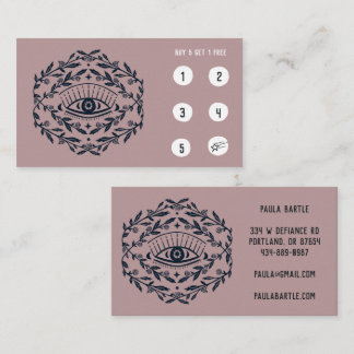 Mystical Eye and Rose Vines Magical Boho 5 Loyalty Card