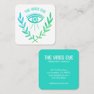 Mystical Eye and Vines Elegant Boho  Square Business Card