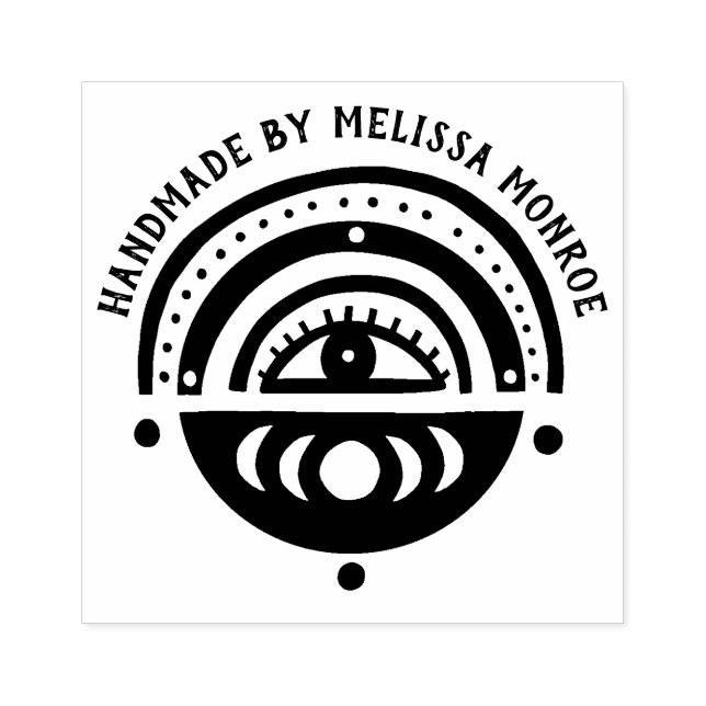 Mystical Eye Boho Handmade by Personalized Custom Rubber Stamp (Imprint)