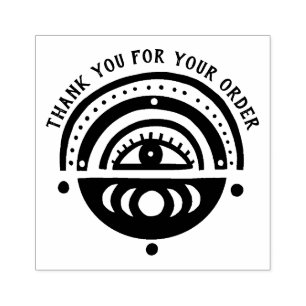 Mystical Eye Boho Order Thanks Personalized Custom Rubber Stamp
