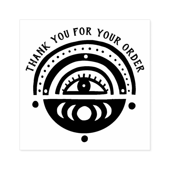 Mystical Eye Boho Order Thanks Personalized Custom Rubber Stamp (Imprint)