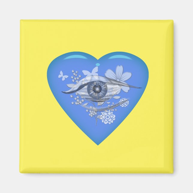Mystical Eye Floral Heart Magnet (Front)