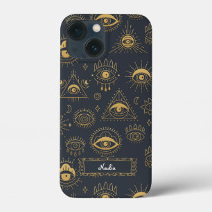 Mystical Eye Pattern iPhone case, vintage pattern iPhone 13 Mini Case