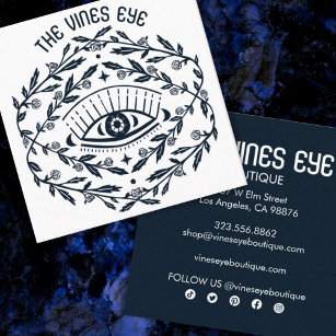 Mystical Eye Roses Vines Magical Boho Chic  Square Business Card