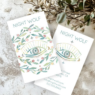 Mystical Eye Roses Vines Magical Boho Colourful Business Card