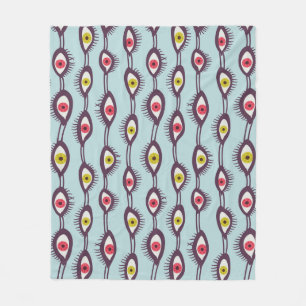 Mystical Eyes Pattern - Psychedelic Trippy Design Fleece Blanket