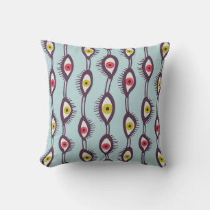 Mystical Eyes Pattern - Psychedelic Trippy Design Throw Pillow