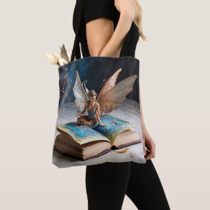 Mystical Fairy Magical Book Fantasy Colourful Art Tote Bag