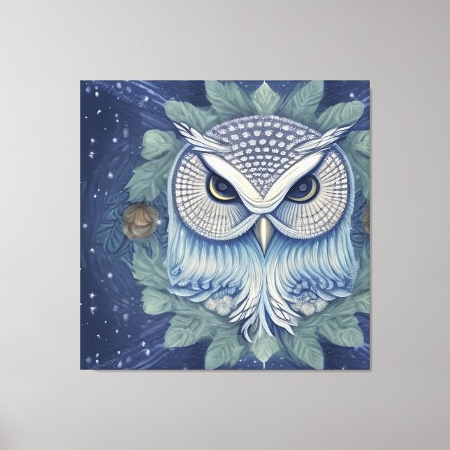 Mystical Fantasy Forest Owl Canvas Print (Front)