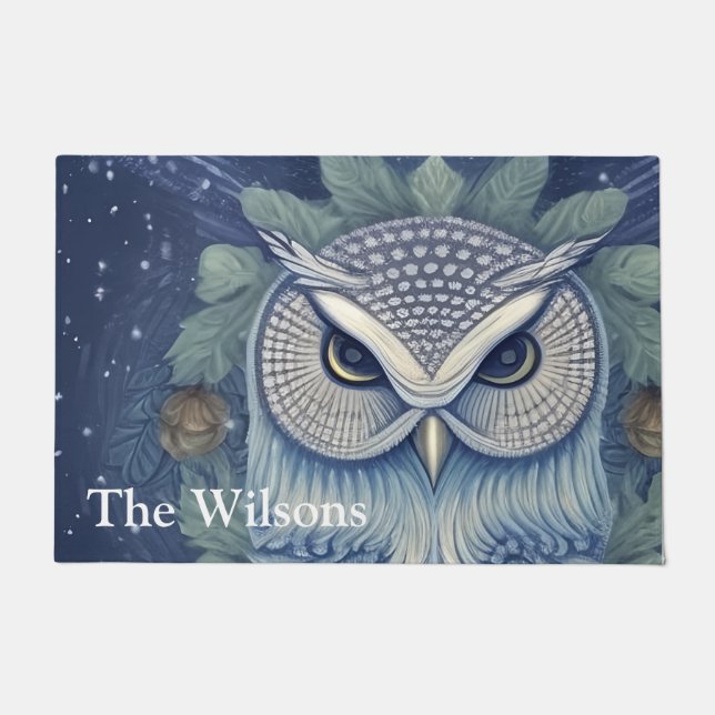 Mystical Fantasy Forest Owl Doormat (Front)