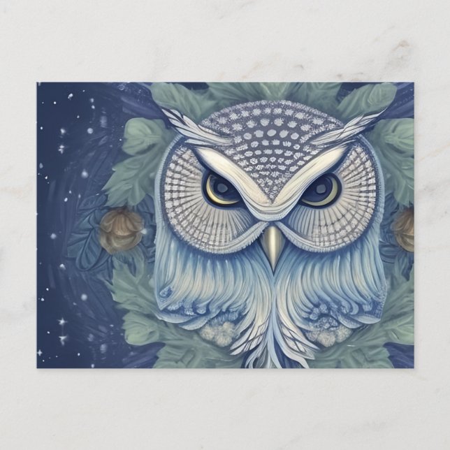 Mystical Fantasy Forest Owl Postcard (Front)