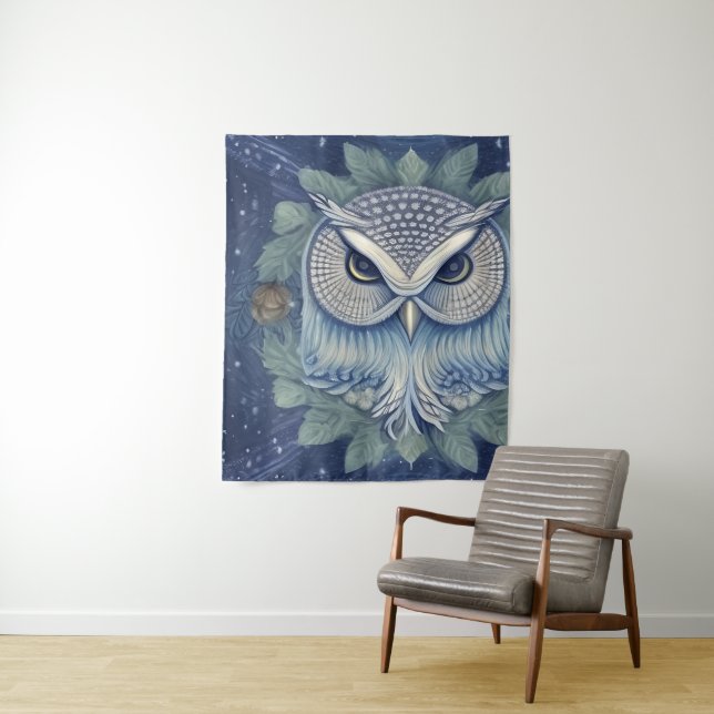 Mystical Fantasy Forest Owl Tapestry (In Situ)